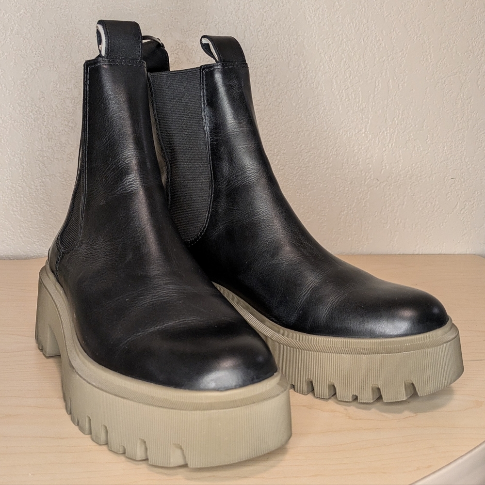 Maje Black and Brown Chelsea Ankle Boots - Picture 6 of 11
